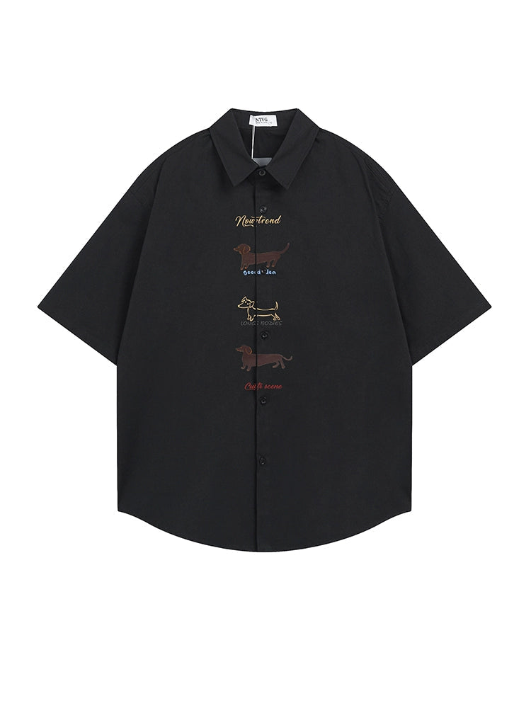 NUBI 'Lazy puppy' Short-sleeve Shirt