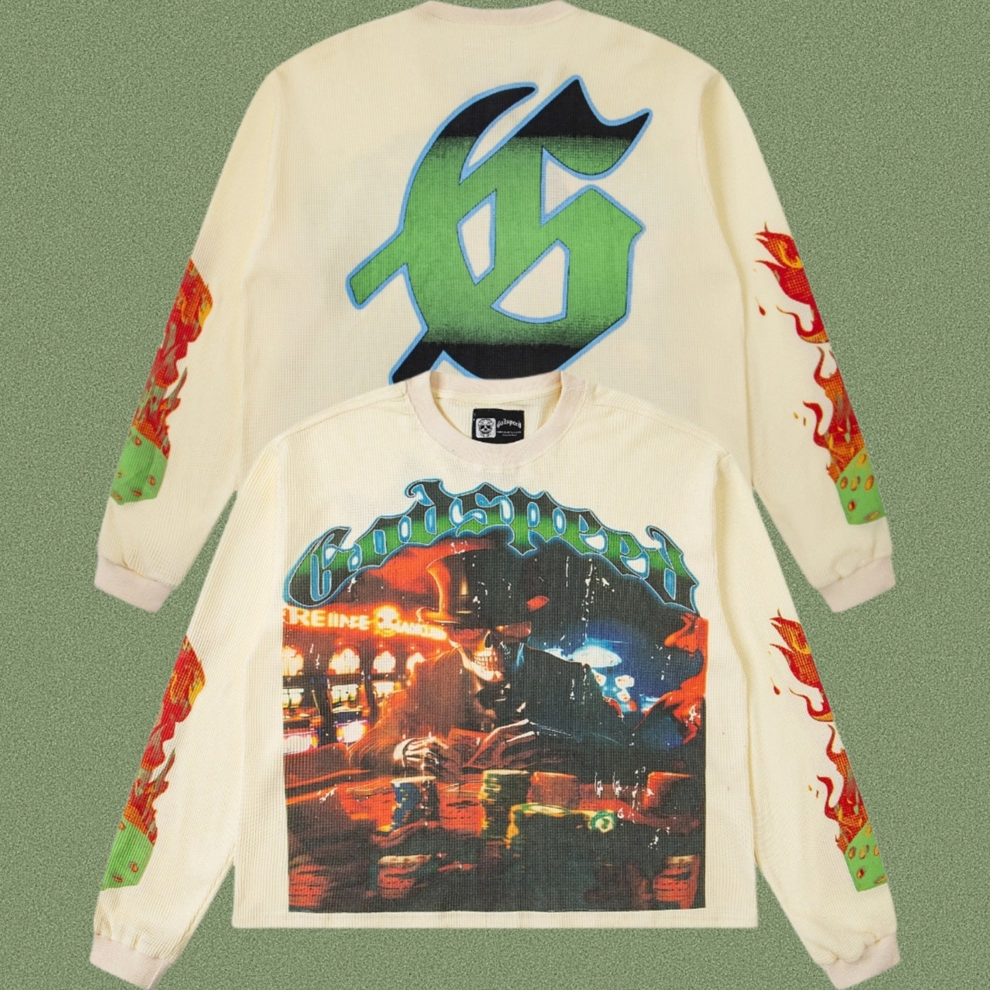 Godspeed Classic Skull Print West Coast Long Sleeve T-Shirt