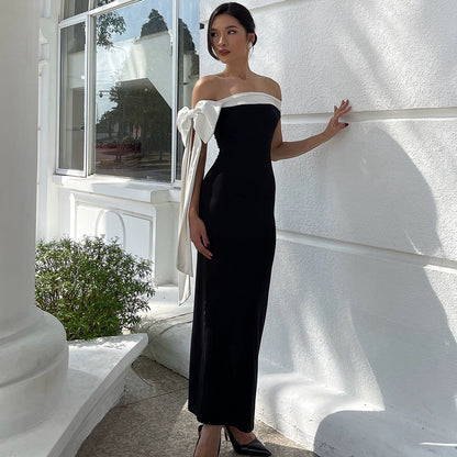 The Banquet Elegant Off-shoulder Hip-wrapping Long Dress