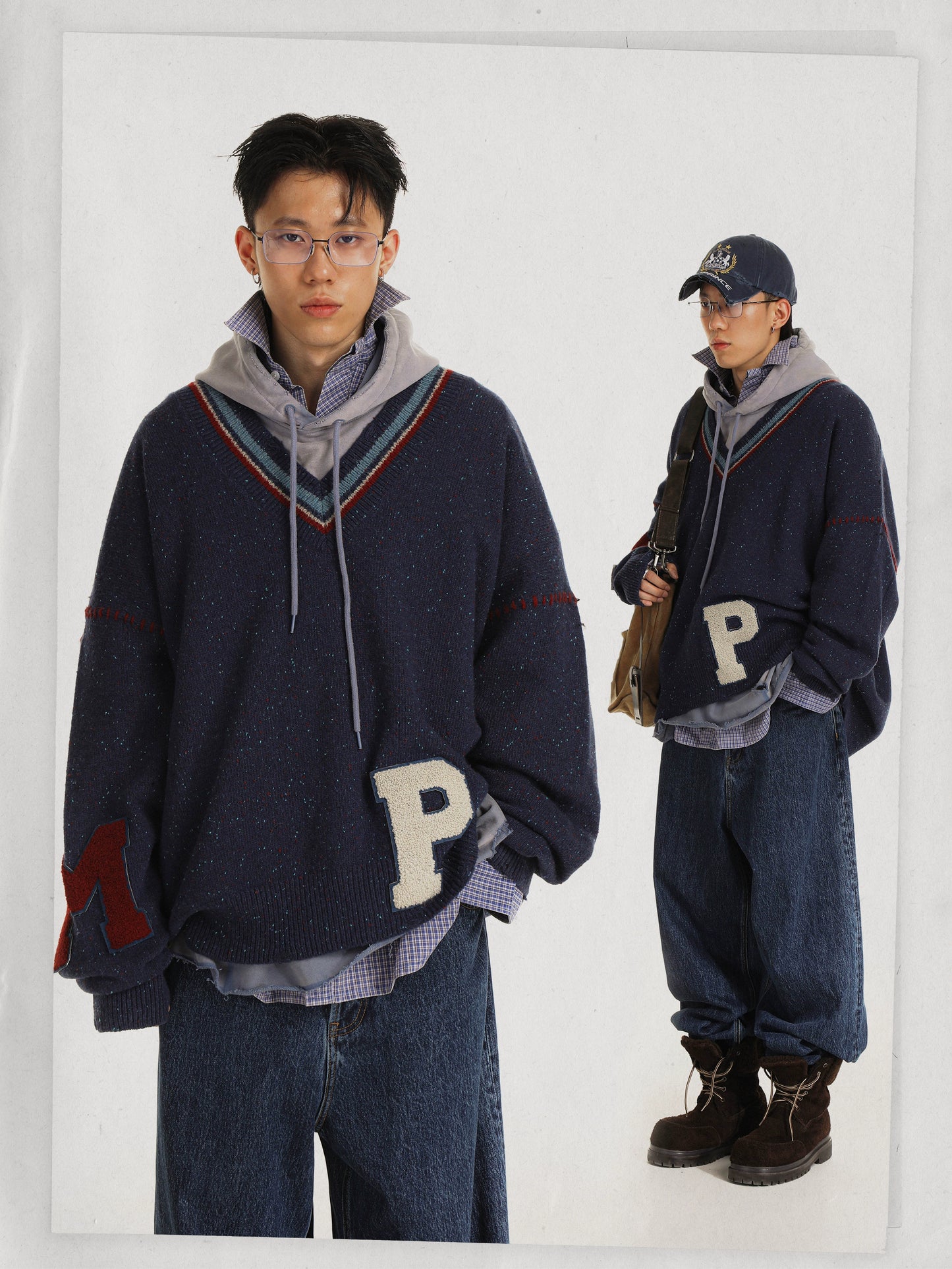 MASONPRINCE MP Cashmere Layered Loose Sweater