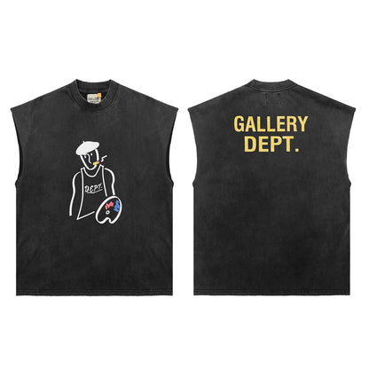 GALLERY DEPT Wash Distressed Tank Top
