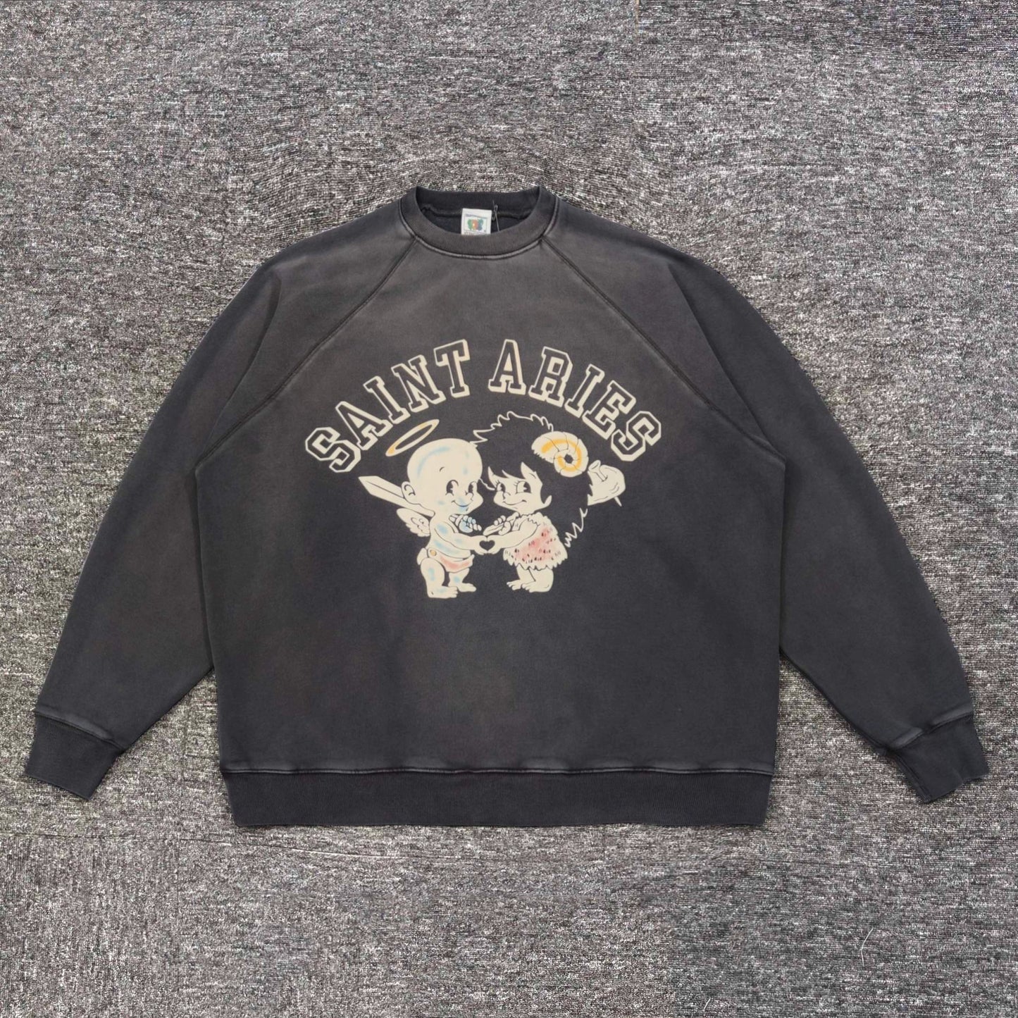 MEMBRE SAINT MICHEAL x ARISE RAGLAN Cherub Crewneck Sweatshirt