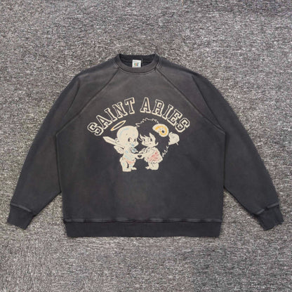 MEMBRE SAINT MICHEAL x ARISE RAGLAN Cherub Crewneck Sweatshirt