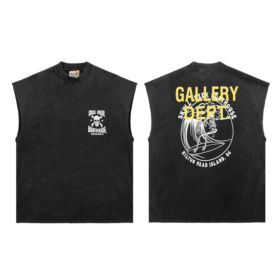 GALLERY DEPT Wash Distressed Tank Top