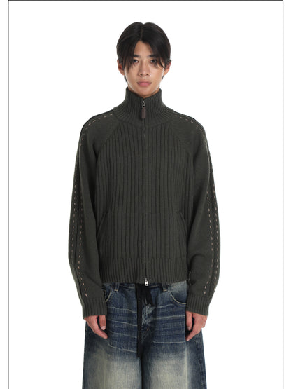 MASONPRINCE 90 Sport-patch Wool Sweater Cardigan