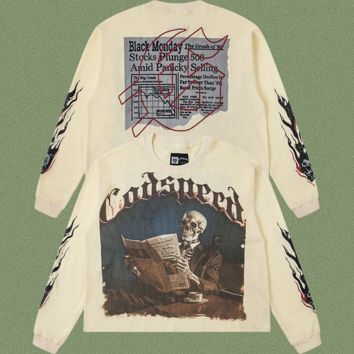 Godspeed Classic Skull Print West Coast Long Sleeve T-Shirt