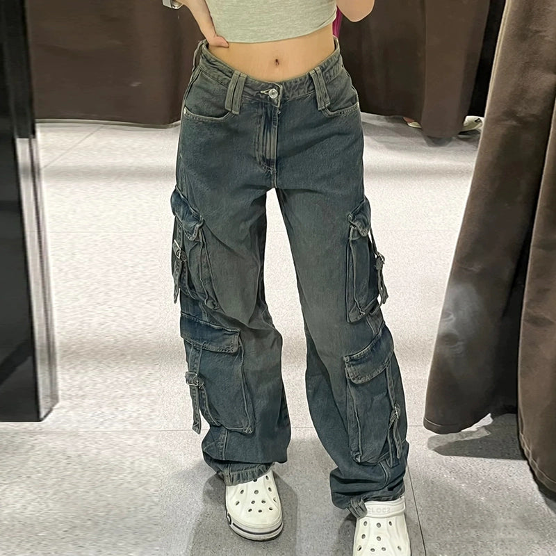 Denim Multi-pocket Cargo Pant