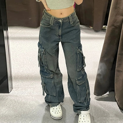 Denim Multi-pocket Cargo Pant