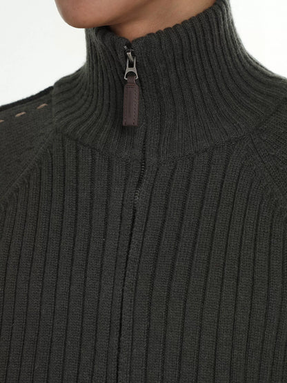 MASONPRINCE 90 Sport-patch Wool Sweater Cardigan