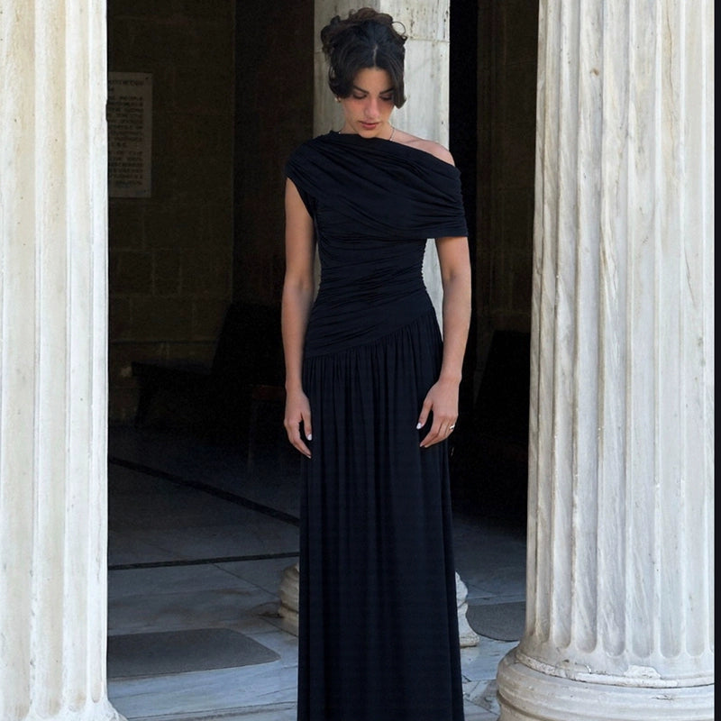 The Callan Elegant Slim Drape Dress