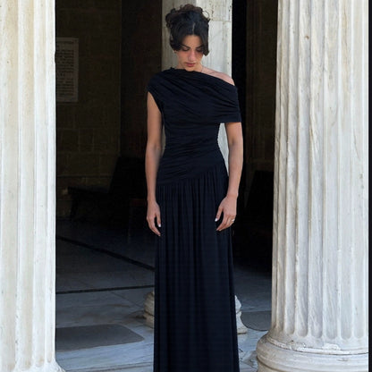 The Callan Elegant Slim Drape Dress