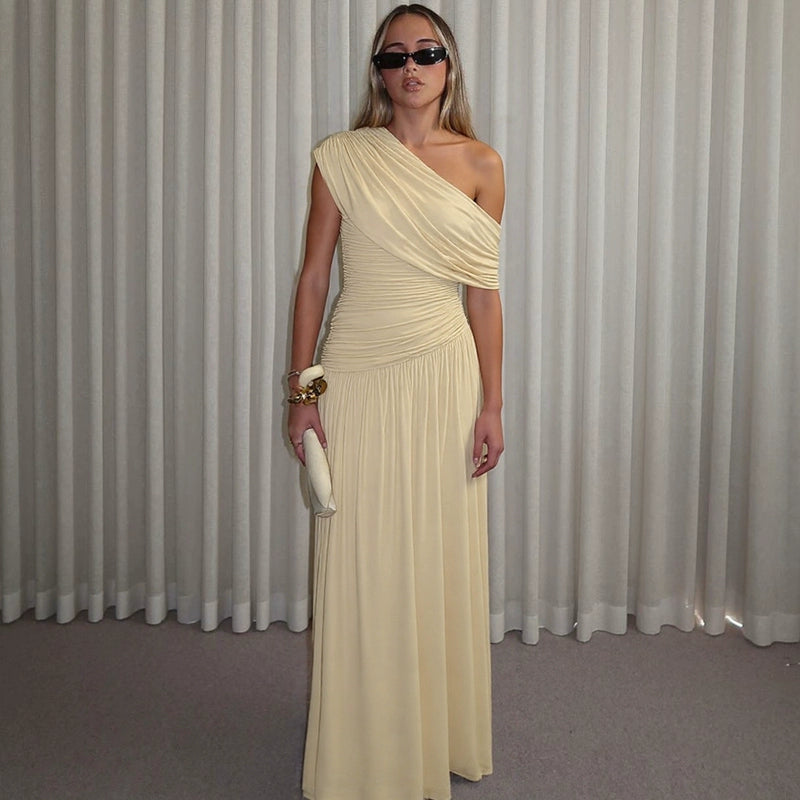 The Callan Elegant Slim Drape Dress