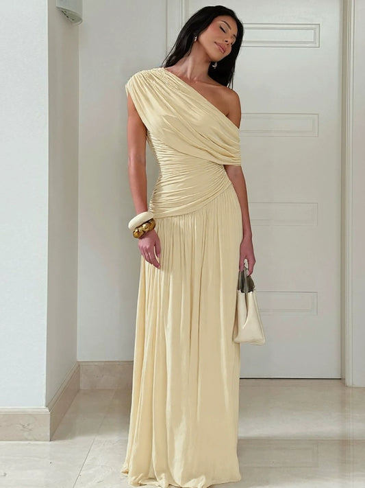 The Callan Elegant Slim Drape Dress