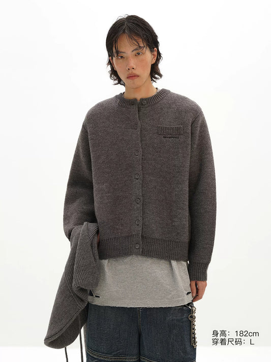 MASONPRINCE Self-Heating Round Neck Button Wool Cardigan