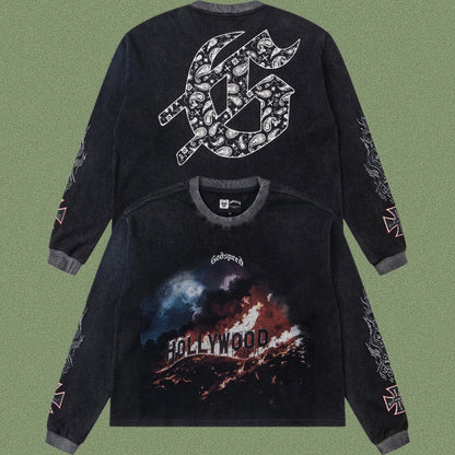 Godspeed Classic Skull Print West Coast Long Sleeve T-Shirt
