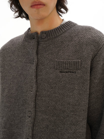 MASONPRINCE Self-Heating Round Neck Button Wool Cardigan
