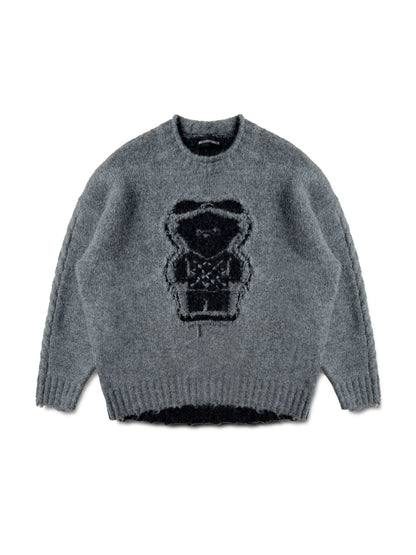 MASONPRINCE Reversible Double-Worn Contrasting Bear Sweater