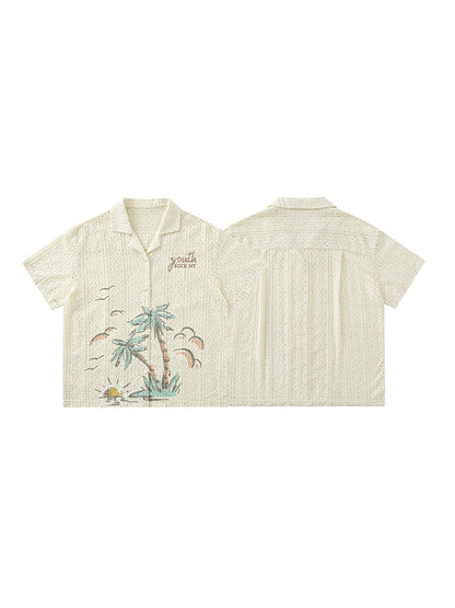 NUBI 'Palms' Oversize Summer Short-sleeve Shirt