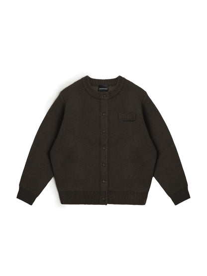 MASONPRINCE Self-Heating Round Neck Button Wool Cardigan