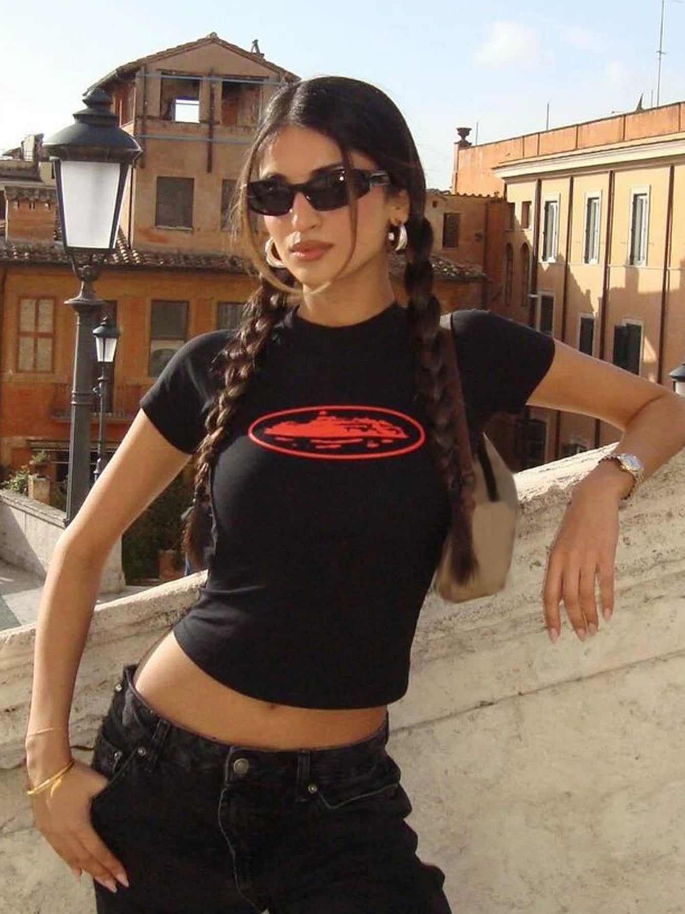 WMNS ALCATRAZ BABY TOP [BLACK & RED]