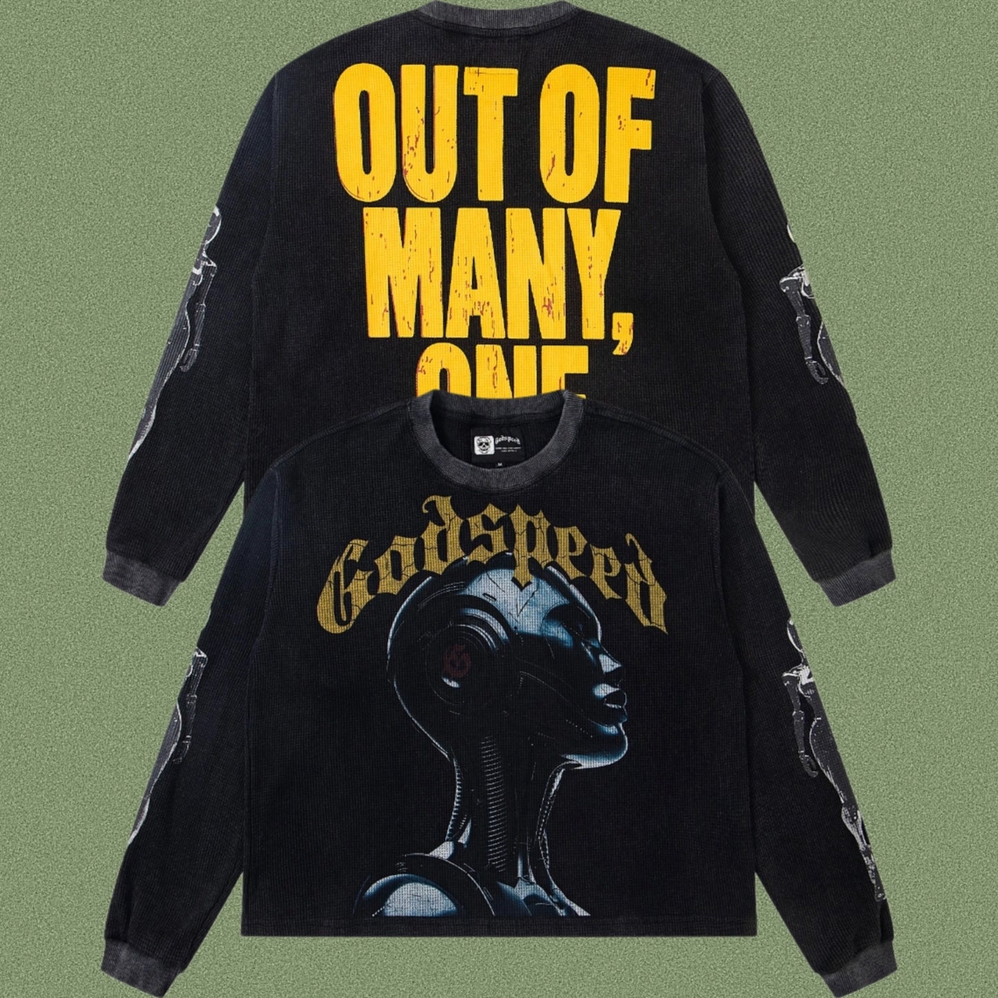 Godspeed Classic Skull Print West Coast Long Sleeve T-Shirt