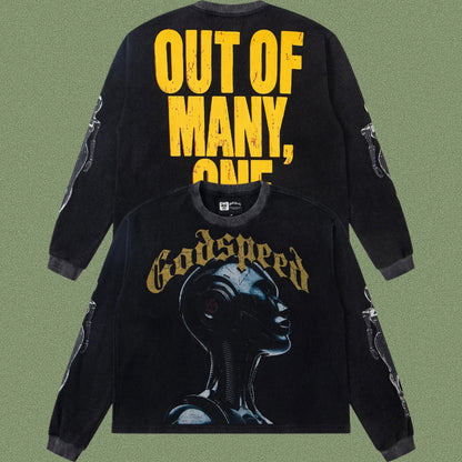 Godspeed Classic Skull Print West Coast Long Sleeve T-Shirt