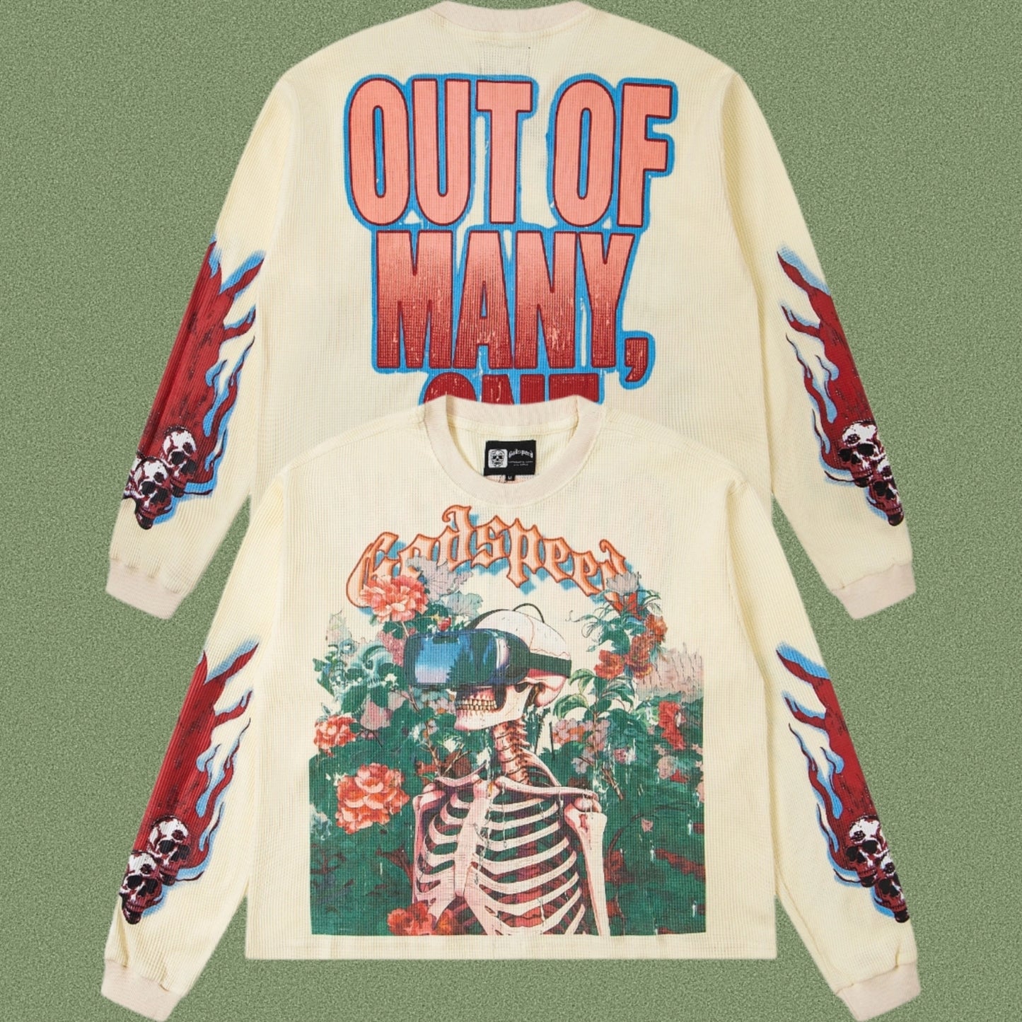 Godspeed Classic Skull Print West Coast Long Sleeve T-Shirt