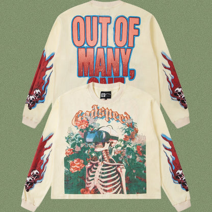 Godspeed Classic Skull Print West Coast Long Sleeve T-Shirt