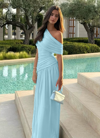 The Callan Elegant Slim Drape Dress