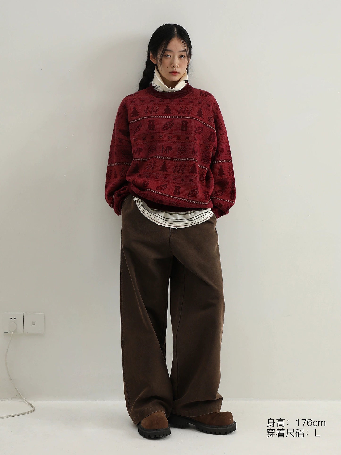MASONPRINCE New Year's Eve Crewneck Cotton Sweater
