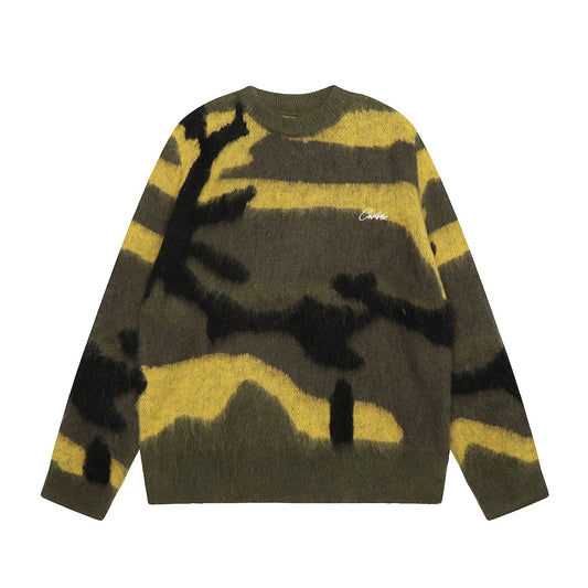 CORTEIZ  Mohair Knit Sweater [Green Camo]