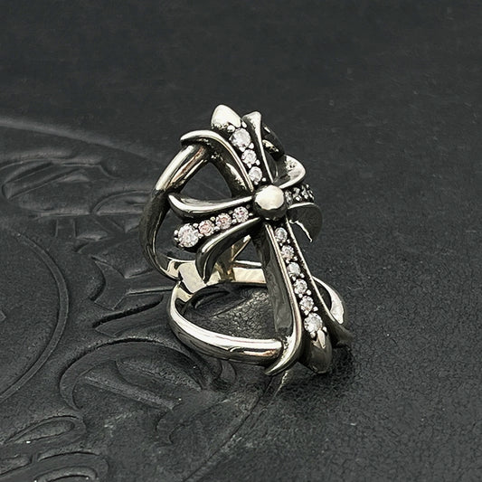 CHROME HEARTS CUT-OUT CROSS RING