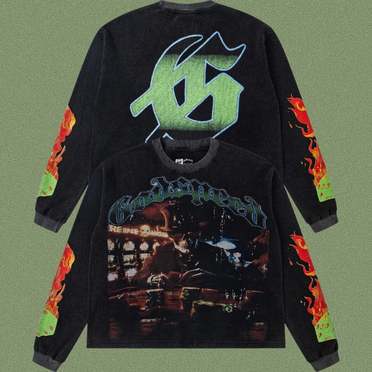 Godspeed Classic Skull Print West Coast Long Sleeve T-Shirt