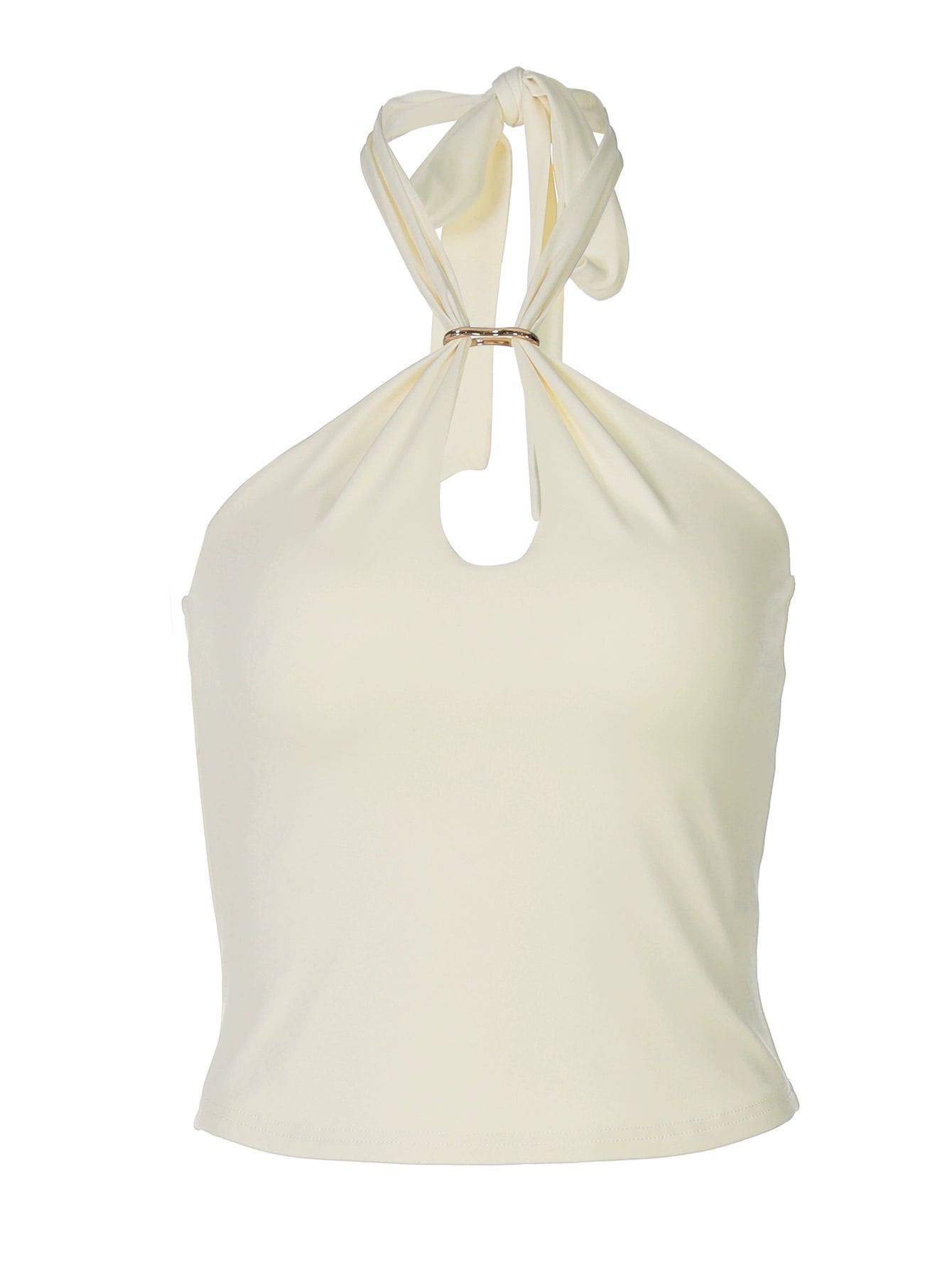Beebe Knot-Front Halter Neck
