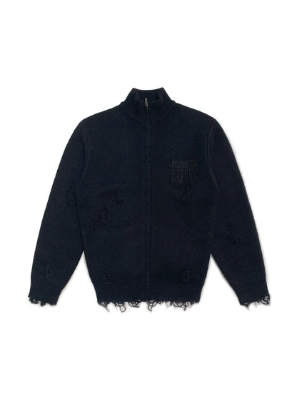 MAISONPRINCE Merino wool Zippered Cardigan Sweater