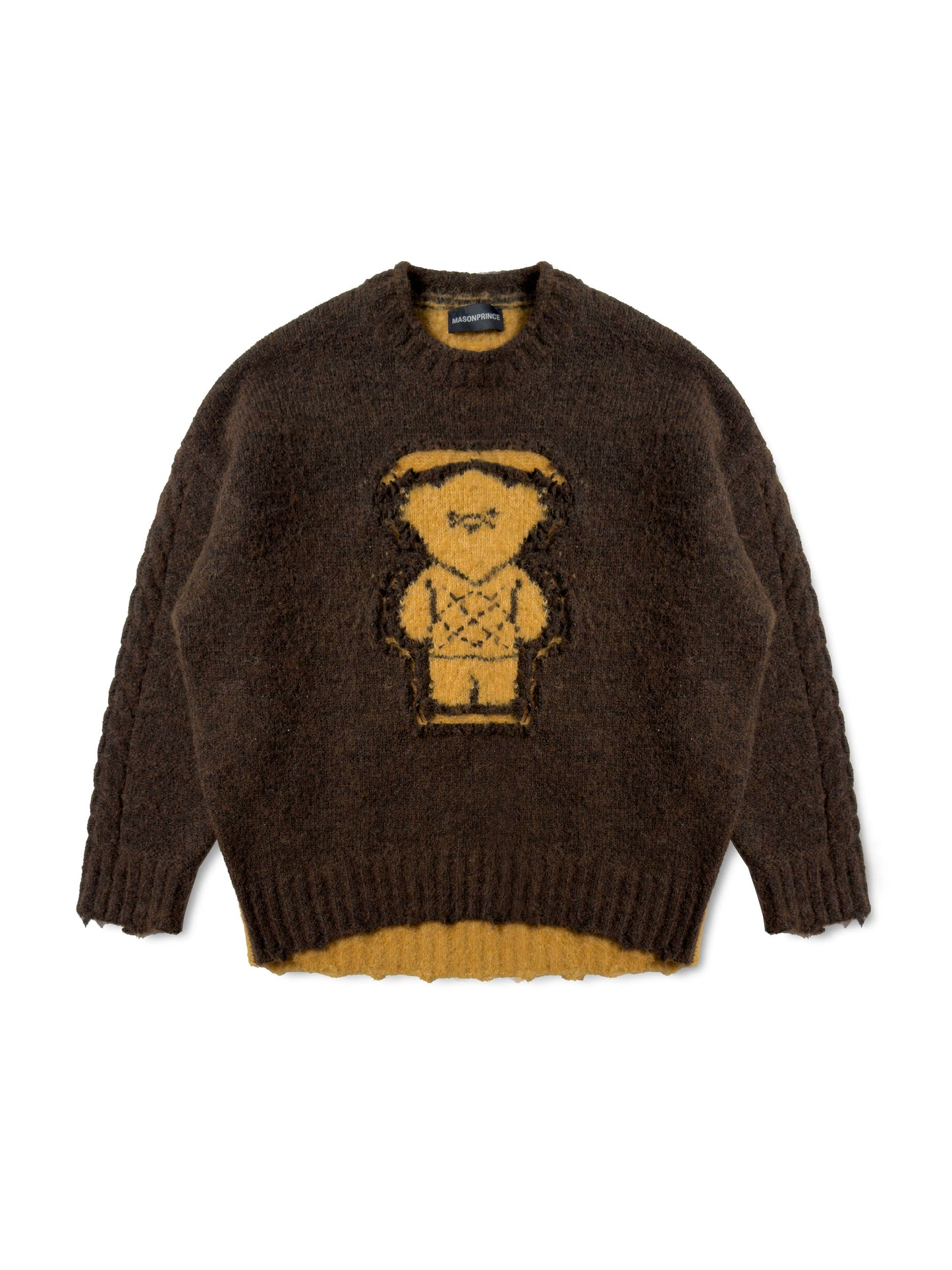 MASONPRINCE Reversible Double-Worn Contrasting Bear Sweater