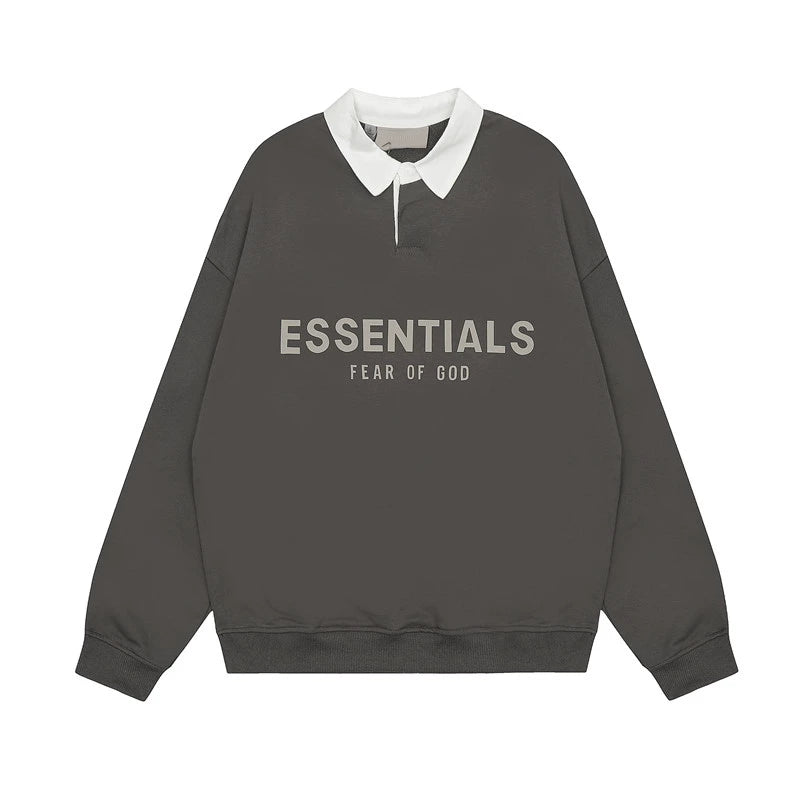 FOG ESSENTIALS POLO SWEATSHIRT [Charcoal-grey]