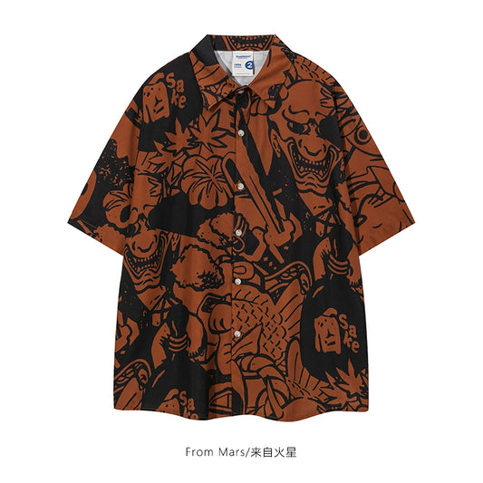 NUBI 'Bald Samurai' Japanese manga Short-sleeve Shirt
