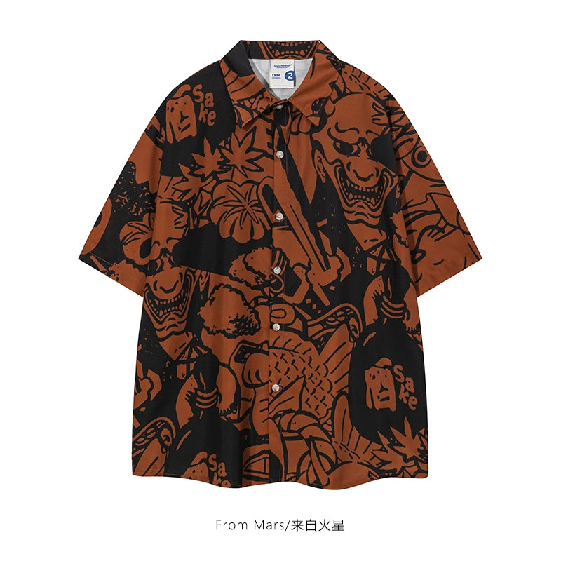 NUBI 'Bald Samurai' Japanese manga Short-sleeve Shirt