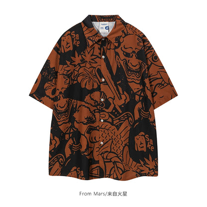 NUBI 'Bald Samurai' Japanese manga Short-sleeve Shirt