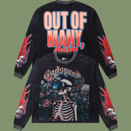 Godspeed Classic Skull Print West Coast Long Sleeve T-Shirt