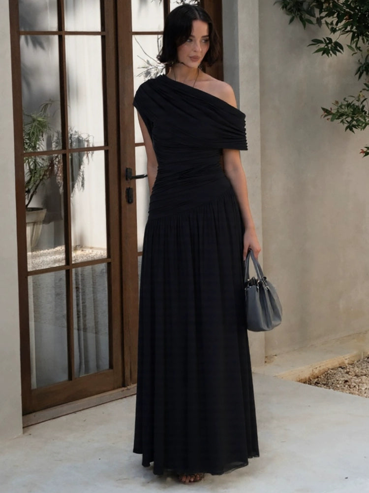 The Callan Elegant Slim Drape Dress