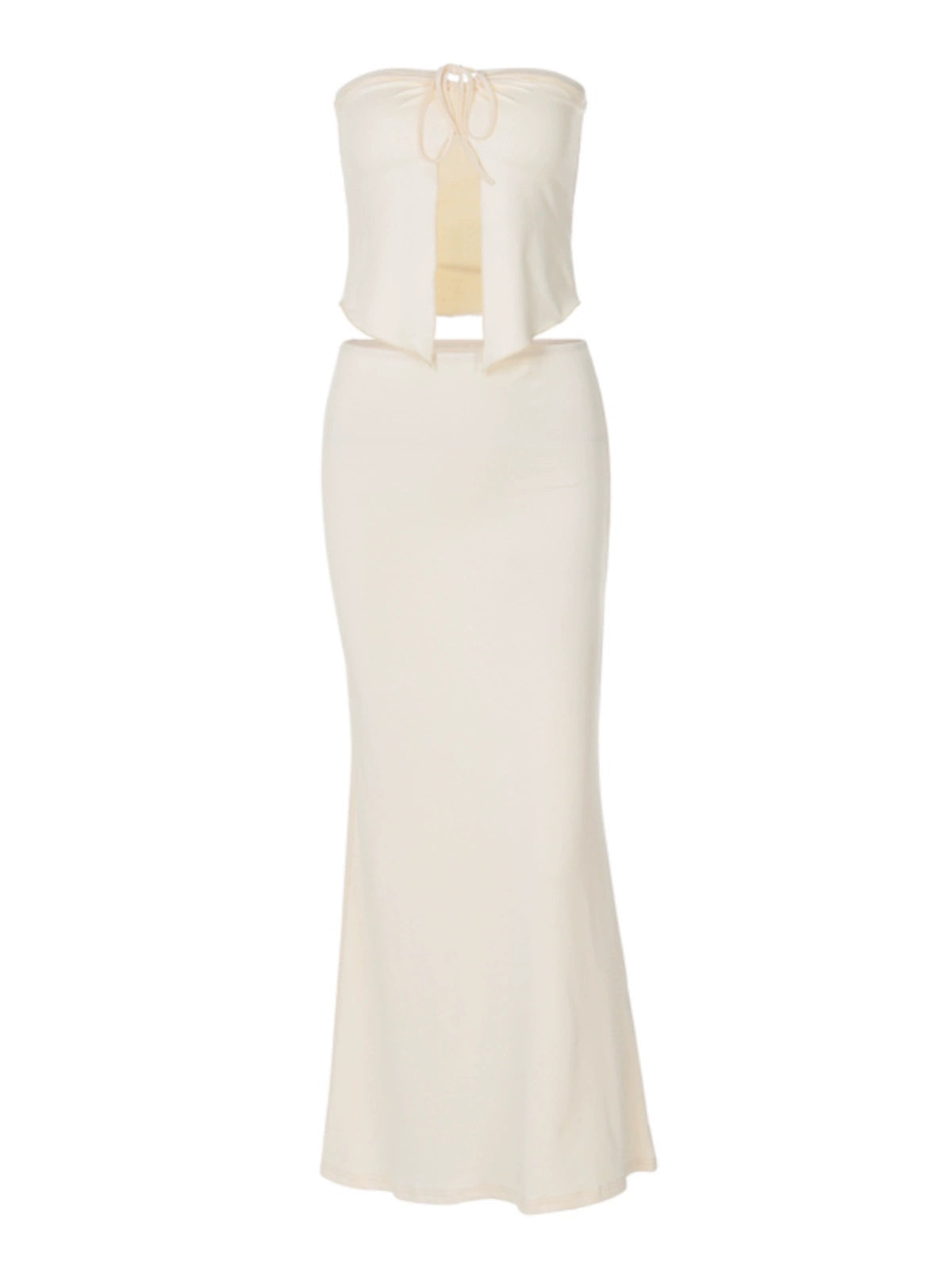 The Pure Desire Style Tube Top & Hip Skirt Two-piece Set