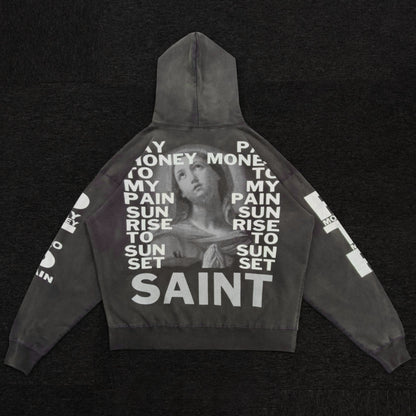 SAINT MICHEAL PTP BURNING MONEY HOODIE