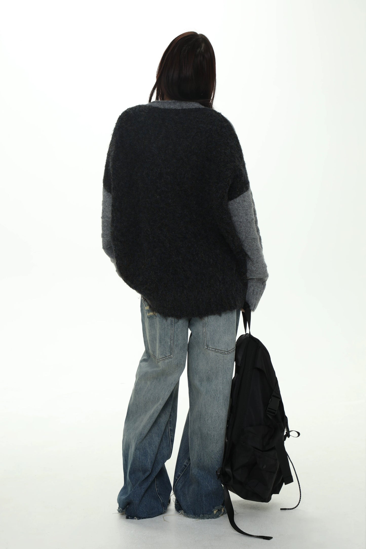MASONPRINCE Reversible Double-Worn Contrasting Bear Sweater