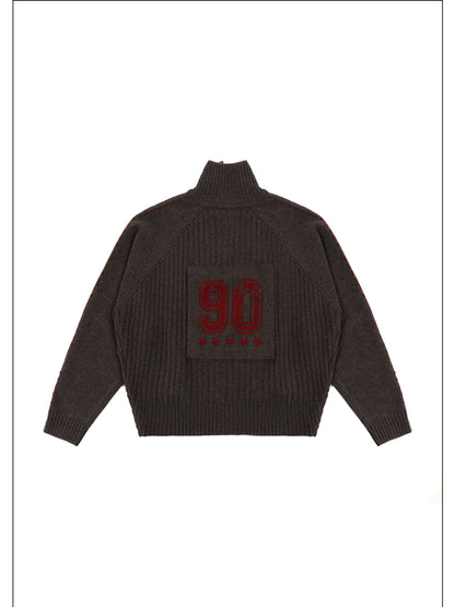 MASONPRINCE 90 Sport-patch Wool Sweater Cardigan