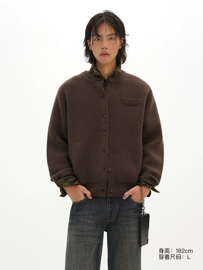 MASONPRINCE Self-Heating Round Neck Button Wool Cardigan