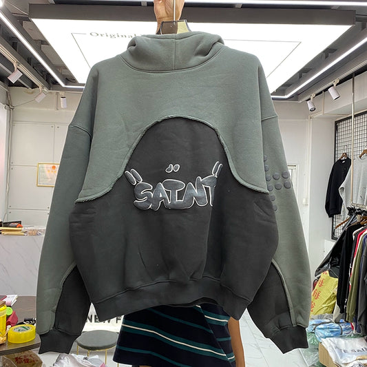 SAINT Two-dimension Loose Plush Hoodie