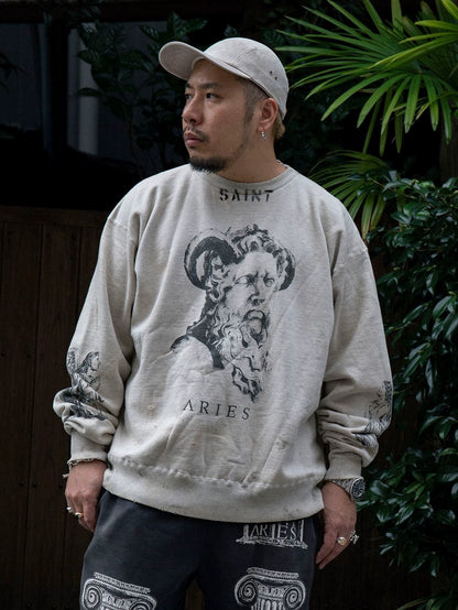 SAINT MICHEAL x ARISE RAGLAN Statue Crewneck Sweatshirt