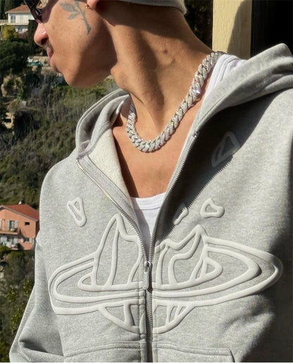 BROKEN PLANET ZIP-UP HOODIE